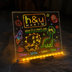 LED Acrylic Writing Board With 7 Neon Markers and Tri Stand